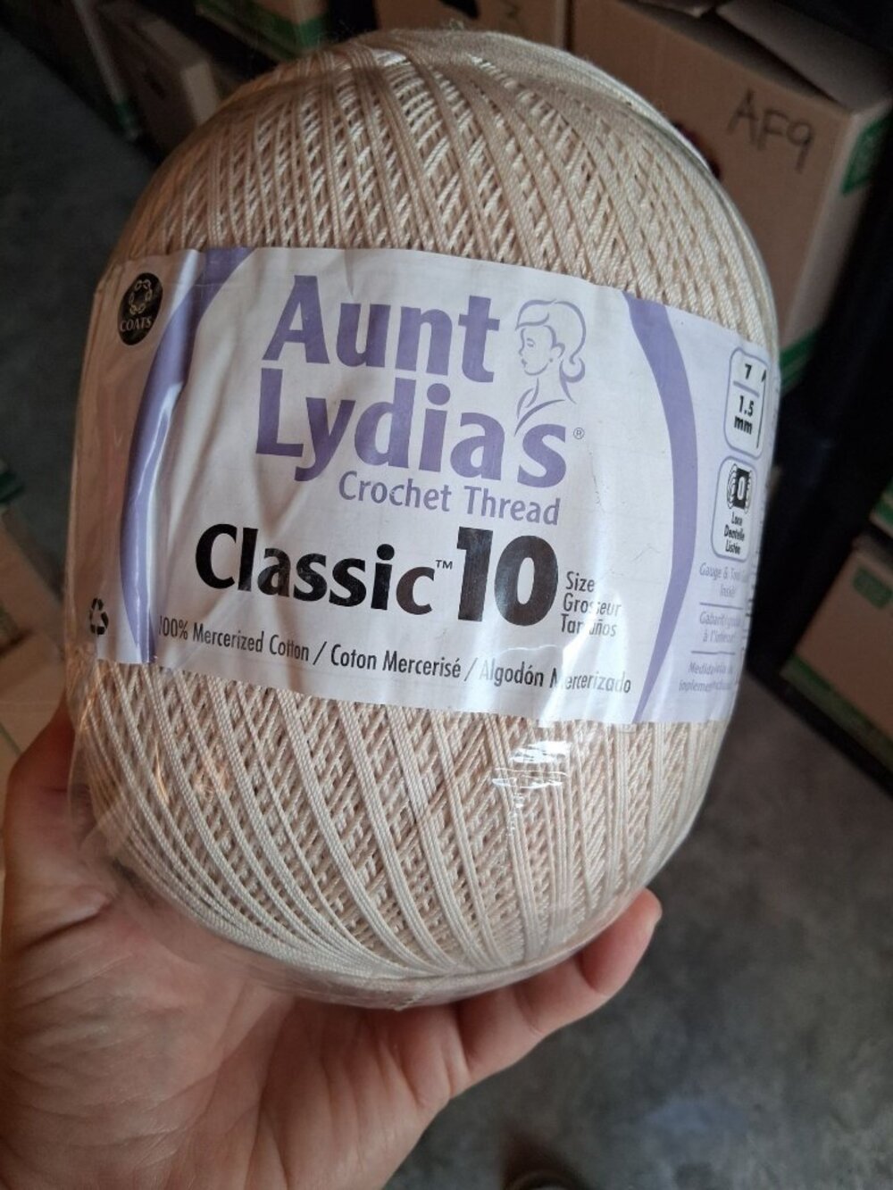 2730 Yards Aunt Lydia Crochet Thread Skein Size 10 Natural # 153-1